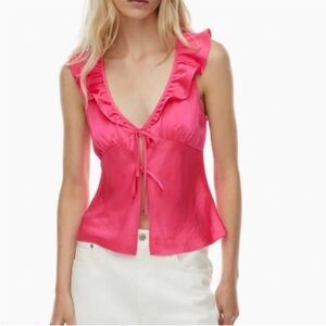 Aritzia Pink Wilfred Blouse